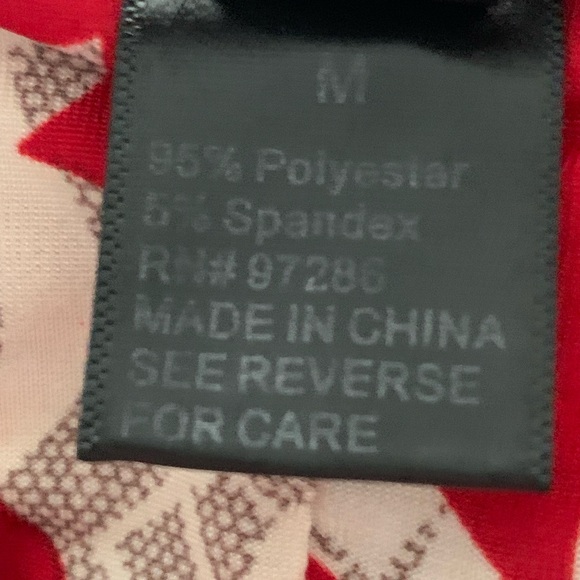 MT COLLECTION Women’s Red with Cream Print Tank Maxi Dress Size: Medium - Picture 6 of 6